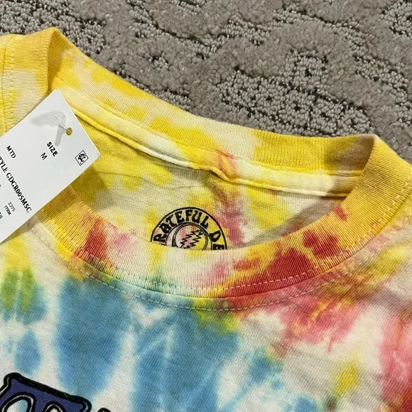 🐢 '21 Grateful Dead Band Wild Tie Dye Skull And Skeleton Bertha Deadstock Tee - Picture 2 of 16